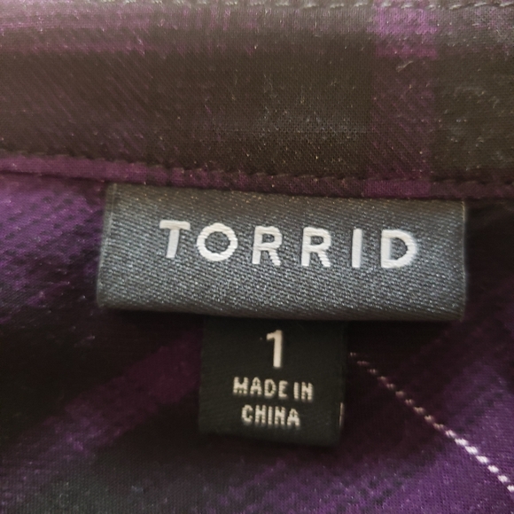 TORRID PURPLE-BLACK PLAID BABYDOLL TUNIC...SIZE:1 - Picture 10 of 11